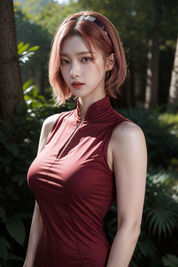    AI美女-拟实-酒红色情趣旗袍 大尺度无圣光诱惑写真第14张图片