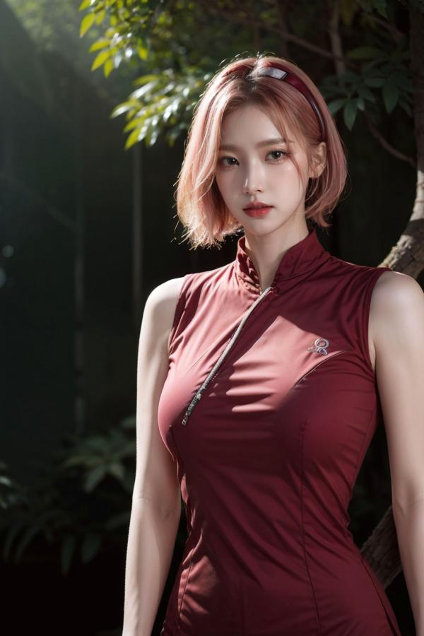    AI美女-拟实-酒红色情趣旗袍 大尺度无圣光诱惑写真第17张图片
