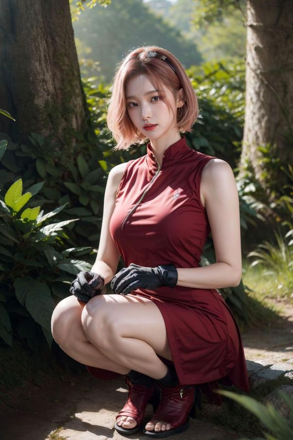    AI美女-拟实-酒红色情趣旗袍 大尺度无圣光诱惑写真第18张图片