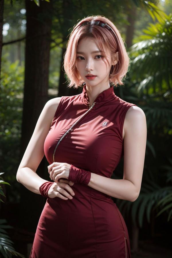   AI美女-拟实-酒红色情趣旗袍 大尺度无圣光诱惑写真第23张图片