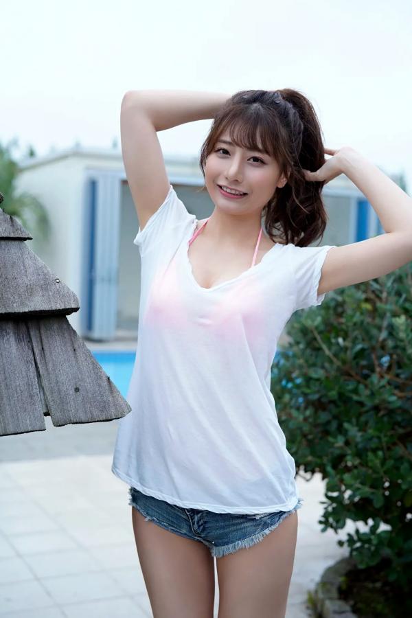   鈴木優香 - スキャンダルFカップ Vol.1 泳池粉色比基尼甜美性感写真第7张图片
