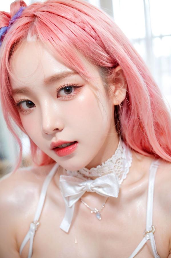   AI美女-拟实-粉红色长发白色蕾丝超小内衣-18禁-私房写真大尺度极品诱惑第93张图片
