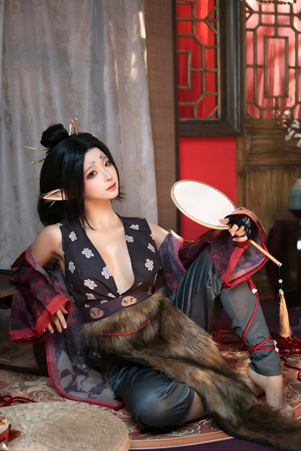   蠢沫沫《黑神话：悟空》萍萍Cosplay 妖魅红绳古风性感写真第10张图片