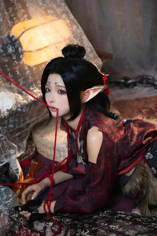   蠢沫沫《黑神话：悟空》萍萍Cosplay 妖魅红绳古风性感写真第11张图片
