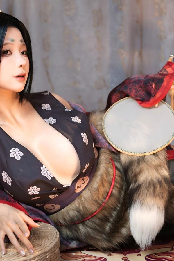   蠢沫沫《黑神话：悟空》萍萍Cosplay 妖魅红绳古风性感写真第15张图片