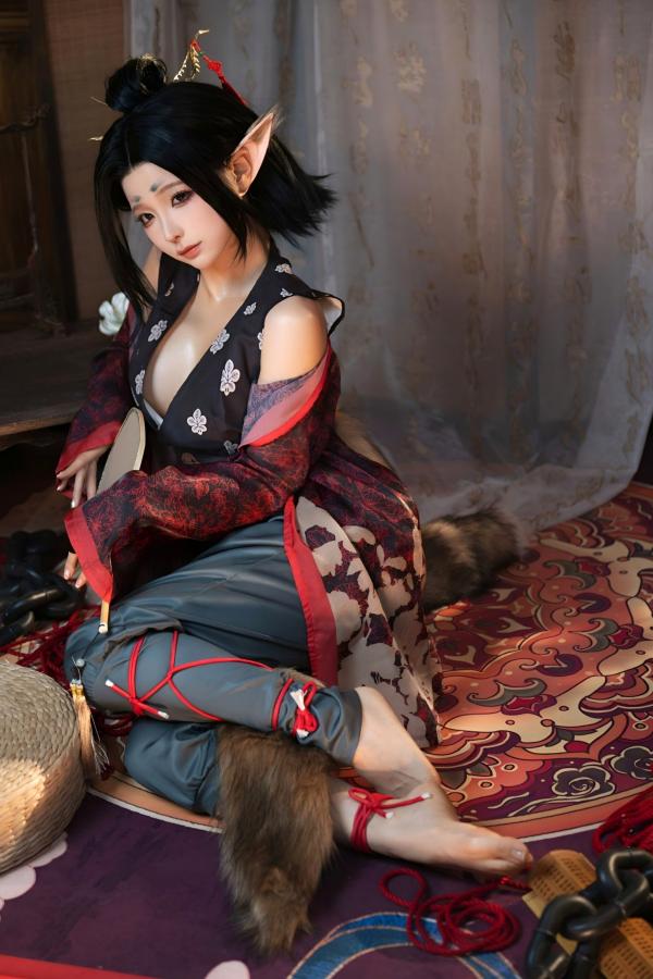   蠢沫沫《黑神话：悟空》萍萍Cosplay 妖魅红绳古风性感写真第21张图片