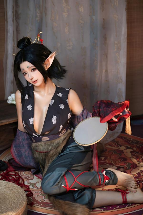   蠢沫沫《黑神话：悟空》萍萍Cosplay 妖魅红绳古风性感写真第33张图片