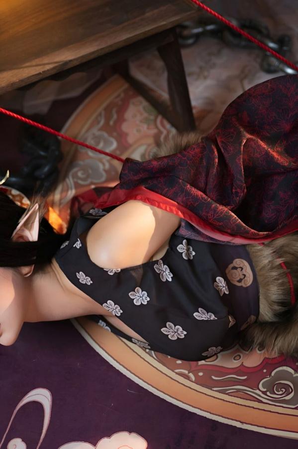   蠢沫沫《黑神话：悟空》萍萍Cosplay 妖魅红绳古风性感写真第36张图片