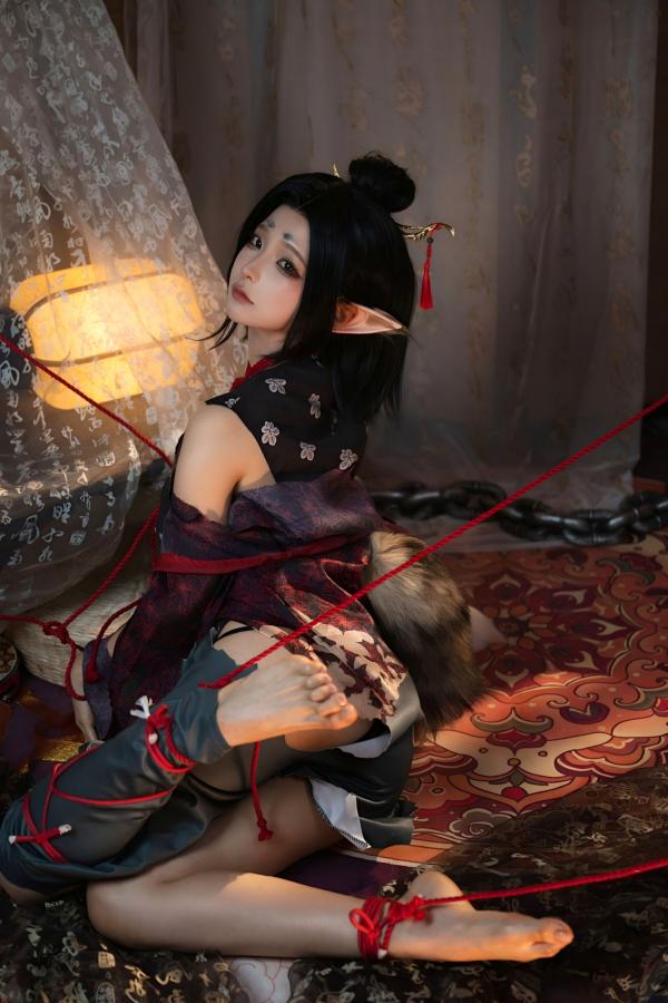   蠢沫沫《黑神话：悟空》萍萍Cosplay 妖魅红绳古风性感写真第41张图片