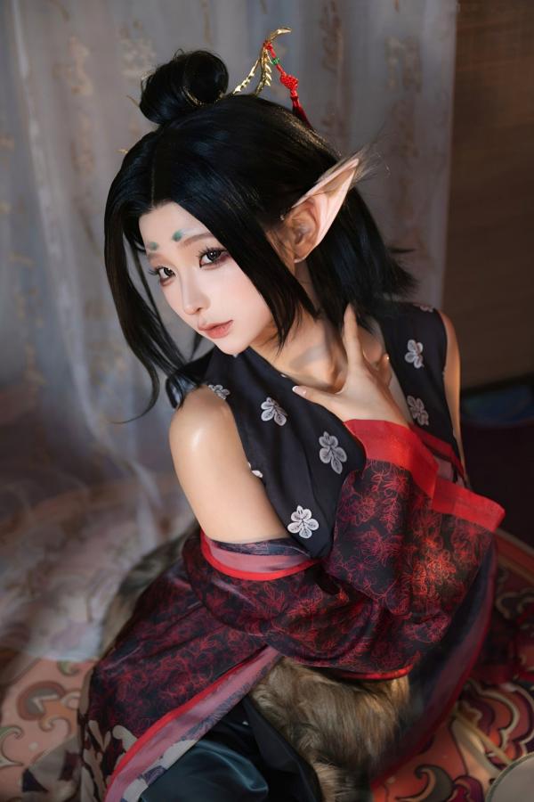   蠢沫沫《黑神话：悟空》萍萍Cosplay 妖魅红绳古风性感写真第45张图片