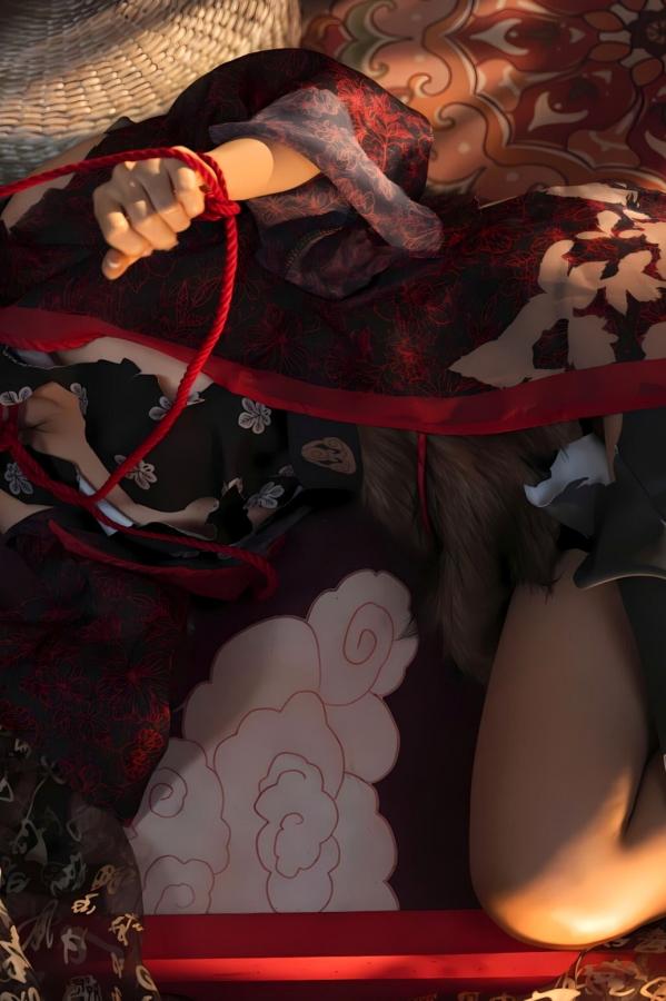   蠢沫沫《黑神话：悟空》萍萍Cosplay 妖魅红绳古风性感写真第46张图片
