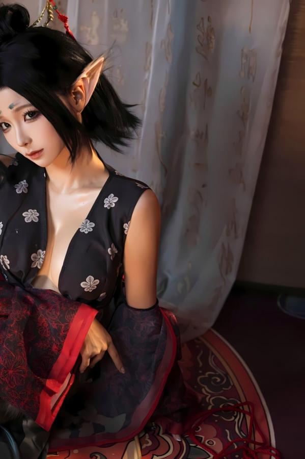   蠢沫沫《黑神话：悟空》萍萍Cosplay 妖魅红绳古风性感写真第51张图片