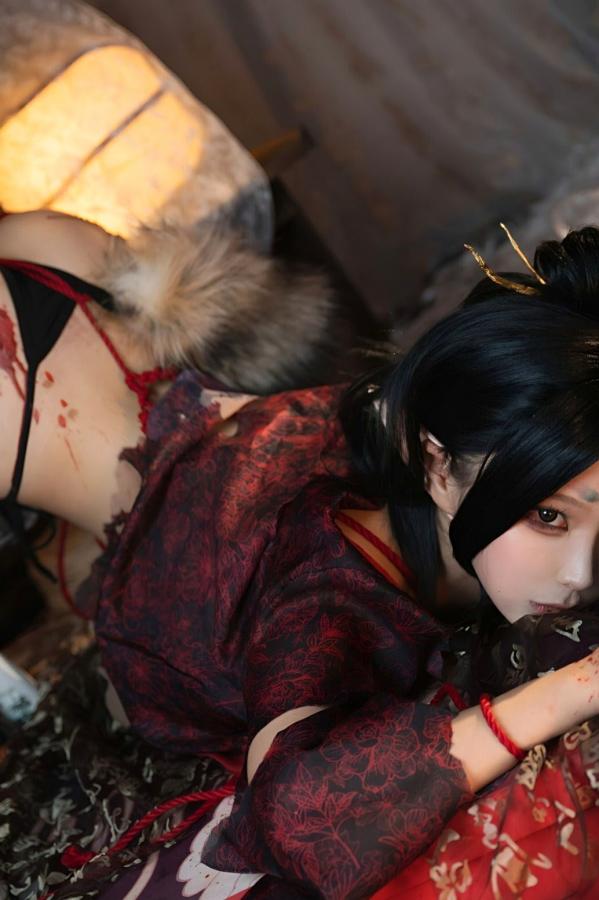   蠢沫沫《黑神话：悟空》萍萍Cosplay 妖魅红绳古风性感写真第56张图片