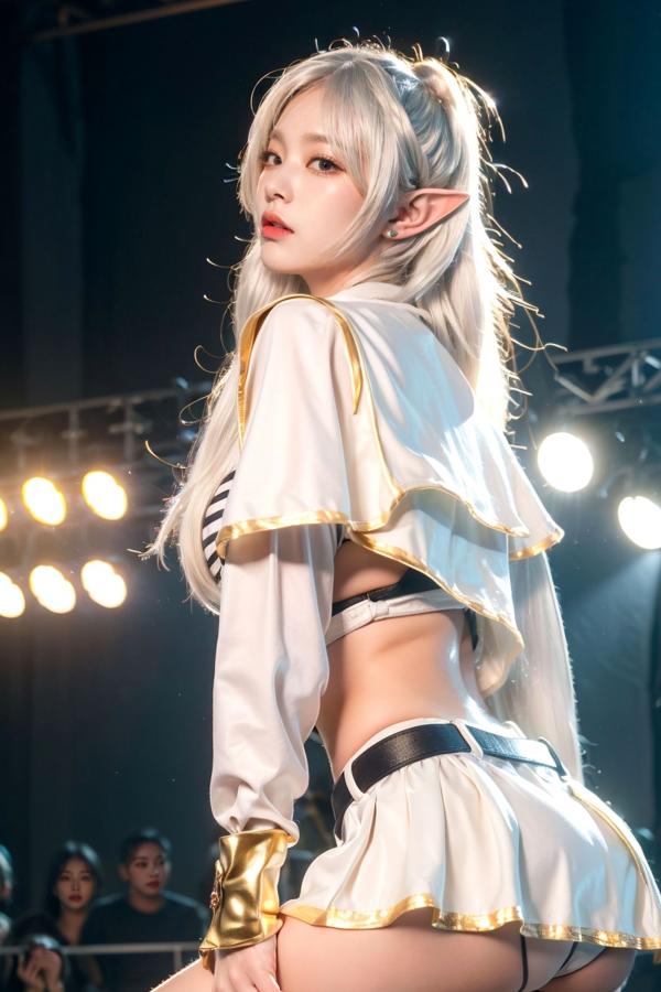   AI美女-拟实-T台灯光下的银发精灵少女模特-COS大尺度极品诱惑写真-18禁第14张图片