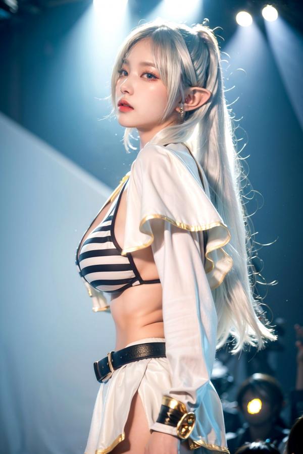   AI美女-拟实-T台灯光下的银发精灵少女模特-COS大尺度极品诱惑写真-18禁第38张图片