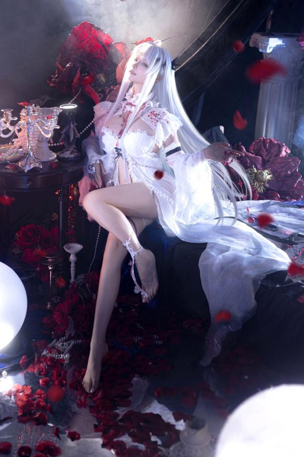   蠢沫沫-可可莉克 银发蕾丝内衣性感COS写真 极品白嫩私房照第2张图片