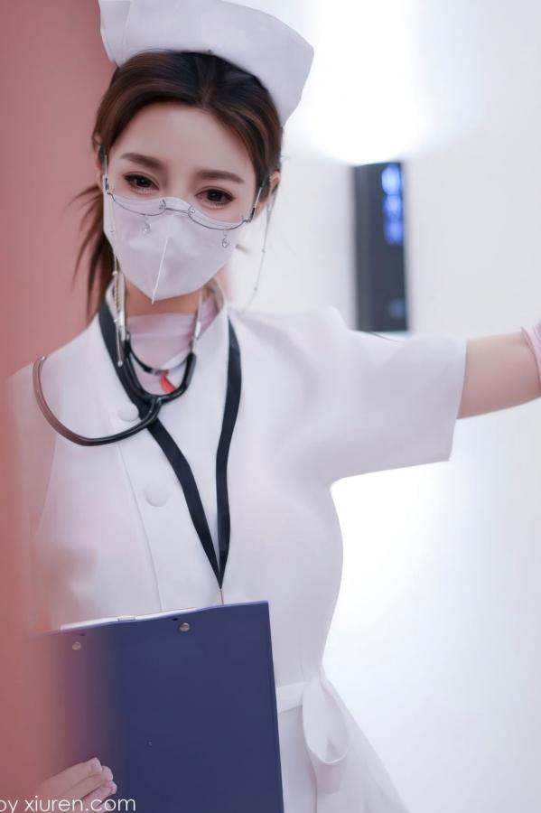    XiuRen秀人网-11099-Twins桃桃-性感护士制服白蕾丝内衣诱惑私房写真第7张图片
