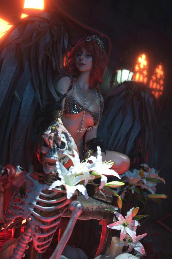 蠢沫沫  蠢沫沫-黑天使 哥特暗黑风Cosplay冷艳性感角色扮演写真第35张图片