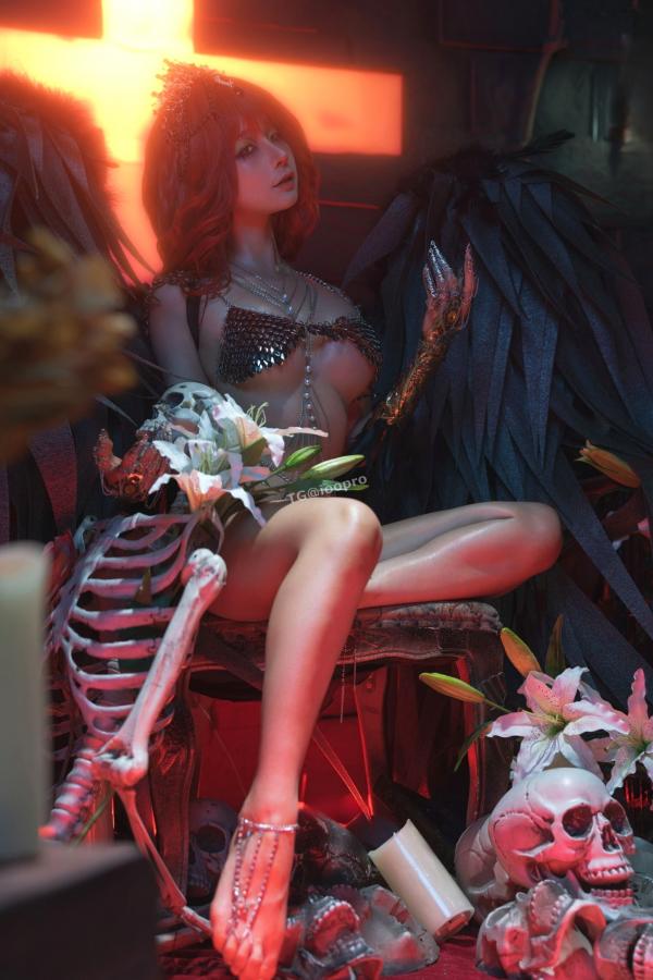 蠢沫沫  蠢沫沫-黑天使 哥特暗黑风Cosplay冷艳性感角色扮演写真第46张图片