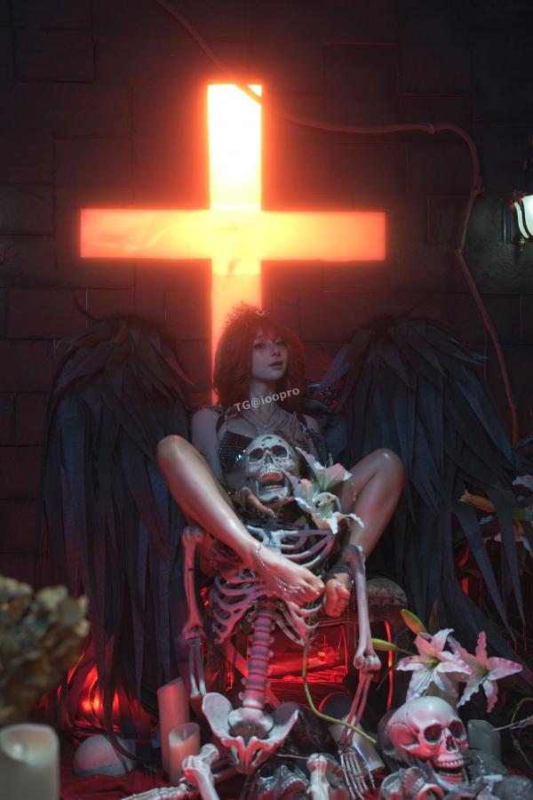 蠢沫沫  蠢沫沫-黑天使 哥特暗黑风Cosplay冷艳性感角色扮演写真第48张图片