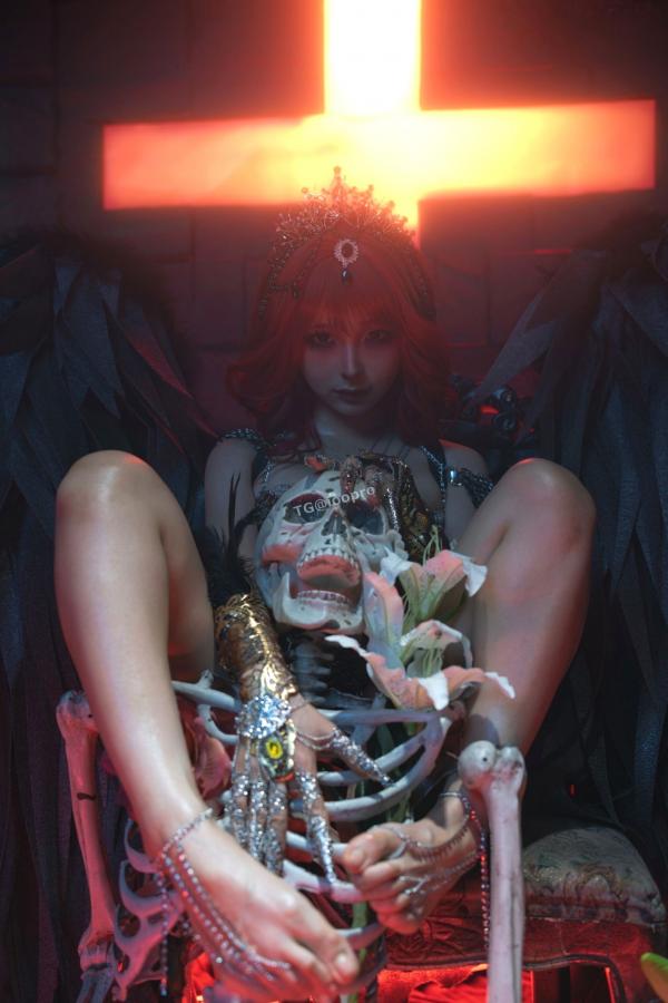 蠢沫沫  蠢沫沫-黑天使 哥特暗黑风Cosplay冷艳性感角色扮演写真第50张图片