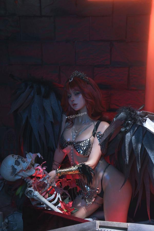 蠢沫沫  蠢沫沫-黑天使 哥特暗黑风Cosplay冷艳性感角色扮演写真第79张图片