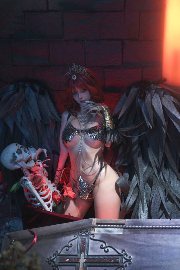 蠢沫沫  蠢沫沫-黑天使 哥特暗黑风Cosplay冷艳性感角色扮演写真第81张图片