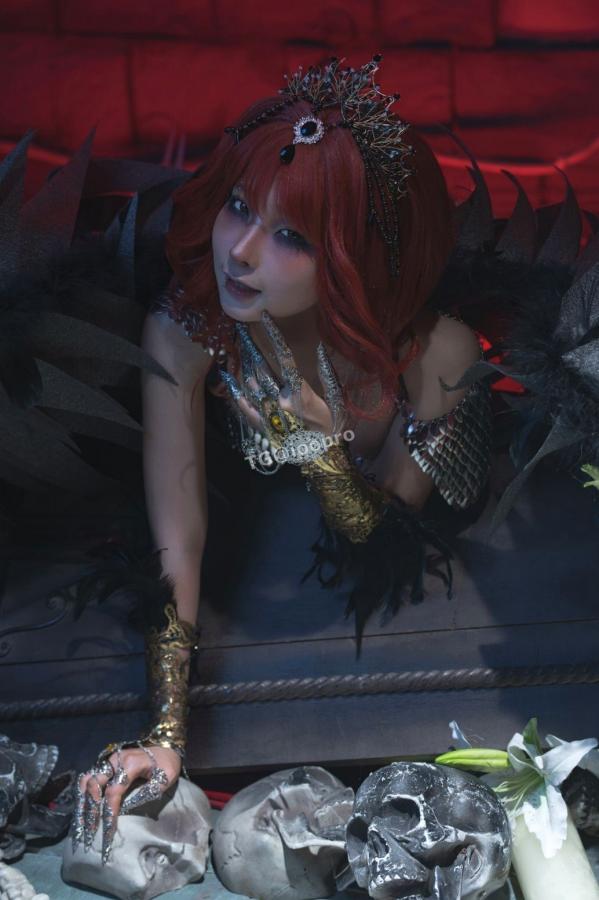 蠢沫沫  蠢沫沫-黑天使 哥特暗黑风Cosplay冷艳性感角色扮演写真第98张图片