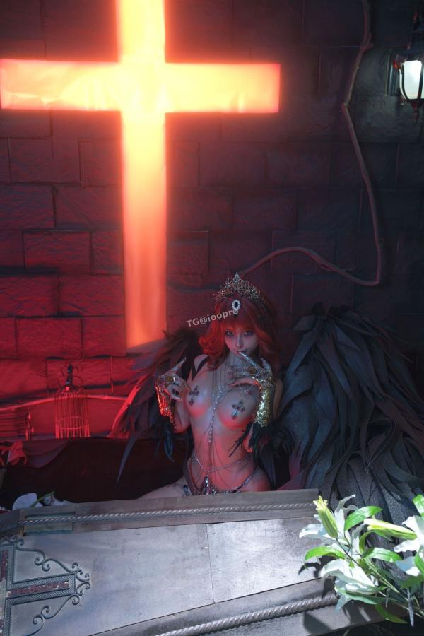 蠢沫沫  蠢沫沫-黑天使 哥特暗黑风Cosplay冷艳性感角色扮演写真第112张图片