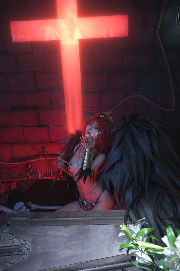 蠢沫沫  蠢沫沫-黑天使 哥特暗黑风Cosplay冷艳性感角色扮演写真第113张图片