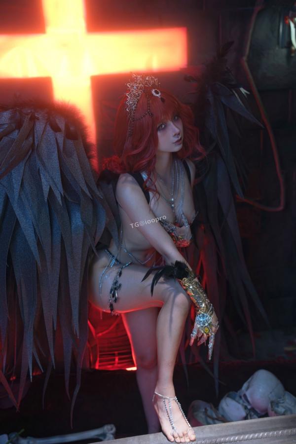 蠢沫沫  蠢沫沫-黑天使 哥特暗黑风Cosplay冷艳性感角色扮演写真第126张图片