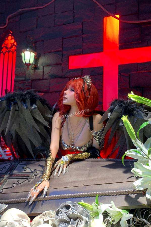 蠢沫沫  蠢沫沫-黑天使 哥特暗黑风Cosplay冷艳性感角色扮演写真第139张图片