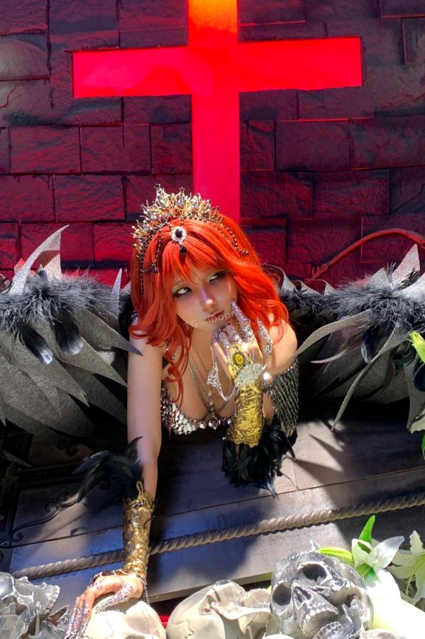 蠢沫沫  蠢沫沫-黑天使 哥特暗黑风Cosplay冷艳性感角色扮演写真第150张图片
