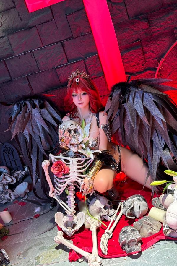 蠢沫沫  蠢沫沫-黑天使 哥特暗黑风Cosplay冷艳性感角色扮演写真第156张图片