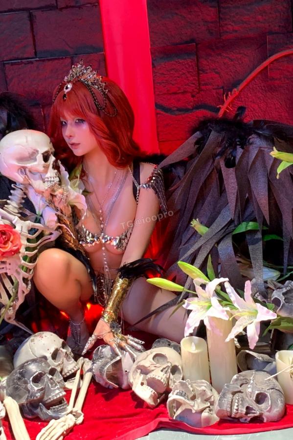 蠢沫沫  蠢沫沫-黑天使 哥特暗黑风Cosplay冷艳性感角色扮演写真第170张图片