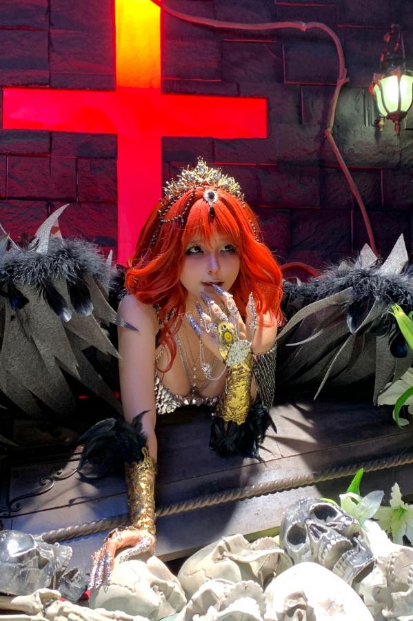 蠢沫沫  蠢沫沫-黑天使 哥特暗黑风Cosplay冷艳性感角色扮演写真第180张图片
