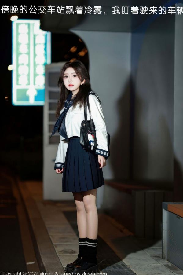    XiuRen秀人网-11071-小薯条nienie-水手服校服制服黑丝美臀浴室湿身写真第1张图片