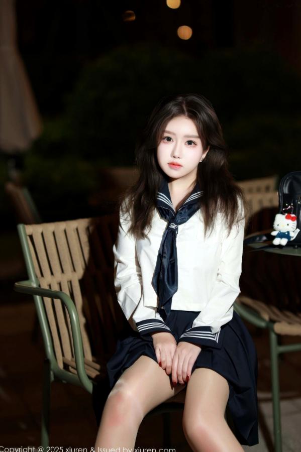    XiuRen秀人网-11071-小薯条nienie-水手服校服制服黑丝美臀浴室湿身写真第9张图片