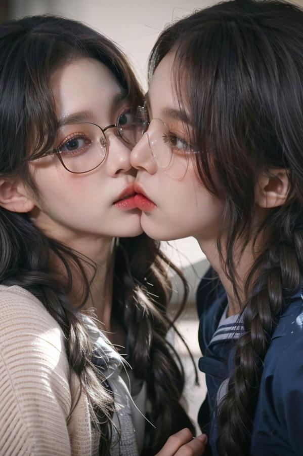    AI美女-拟实-桔色领巾JK女生 户外性感制服大尺度诱惑写真第72张图片