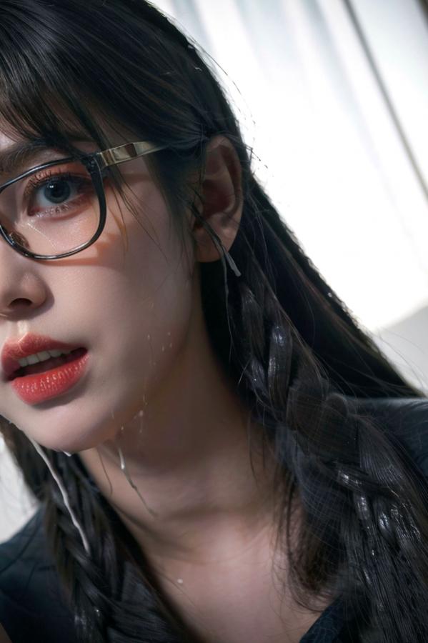    AI美女-拟实-桔色领巾JK女生 户外性感制服大尺度诱惑写真第91张图片