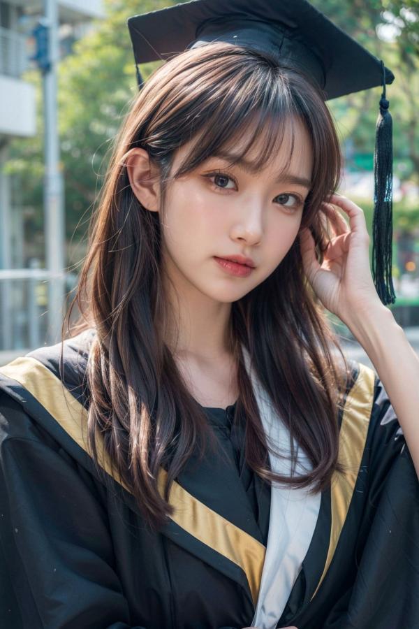    《AI美女-拟实-博士服女生》毕业制服性感私房照大尺度诱惑写真第2张图片