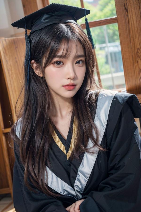    《AI美女-拟实-博士服女生》毕业制服性感私房照大尺度诱惑写真第3张图片