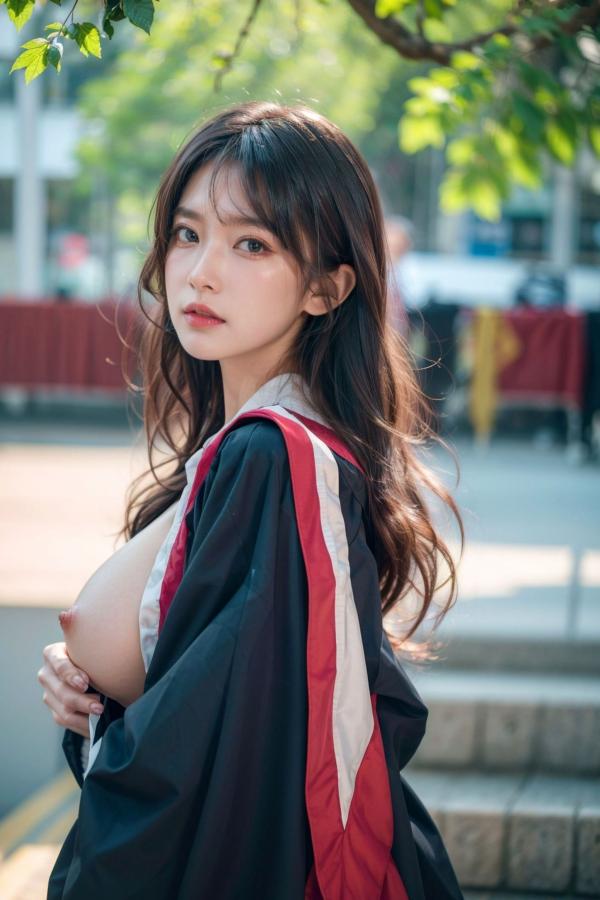    《AI美女-拟实-博士服女生》毕业制服性感私房照大尺度诱惑写真第20张图片