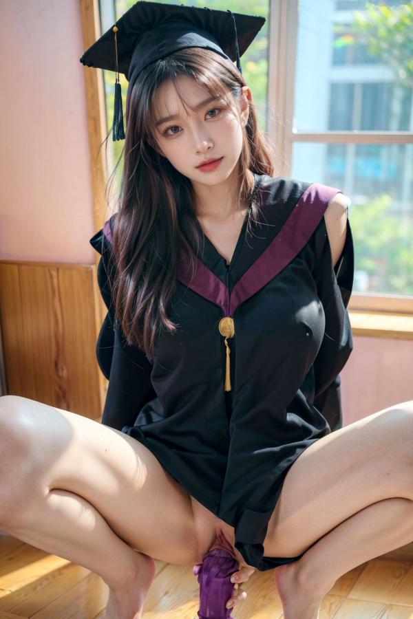    《AI美女-拟实-博士服女生》毕业制服性感私房照大尺度诱惑写真第39张图片