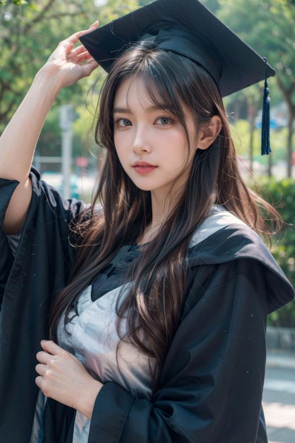    《AI美女-拟实-博士服女生》毕业制服性感私房照大尺度诱惑写真第60张图片