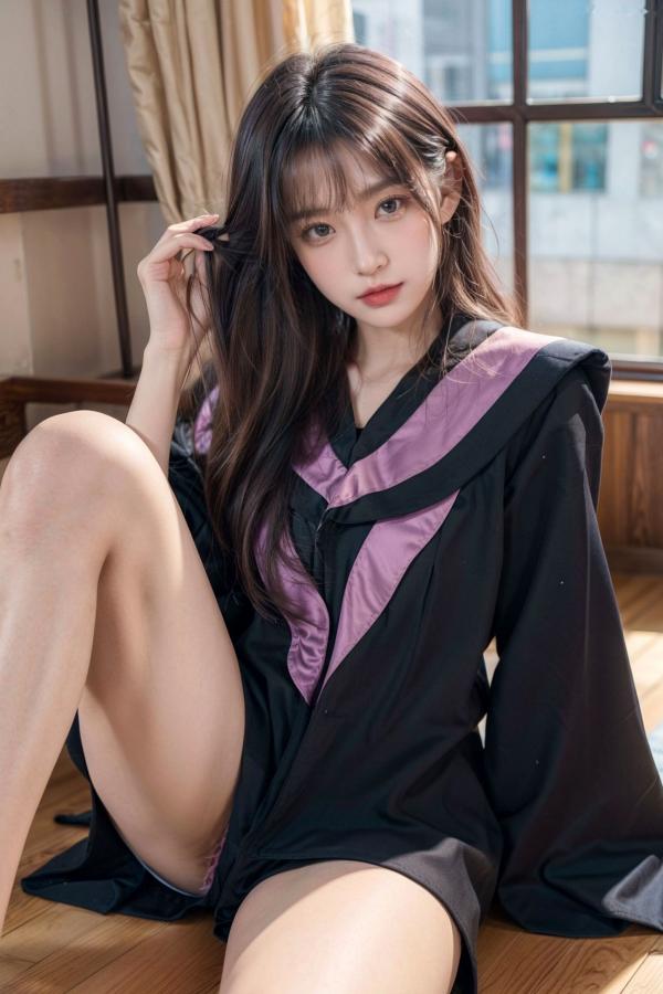    《AI美女-拟实-博士服女生》毕业制服性感私房照大尺度诱惑写真第62张图片