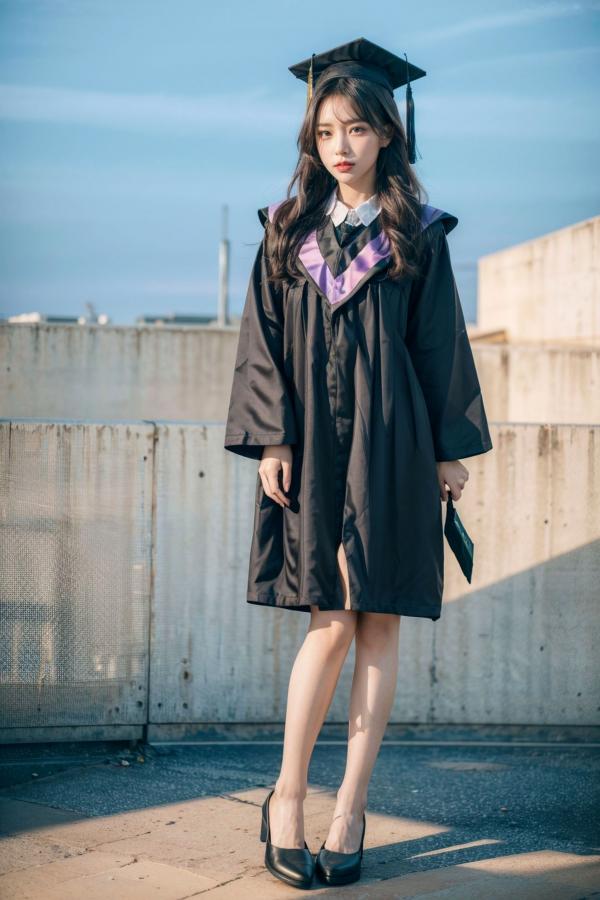    《AI美女-拟实-博士服女生》毕业制服性感私房照大尺度诱惑写真第64张图片