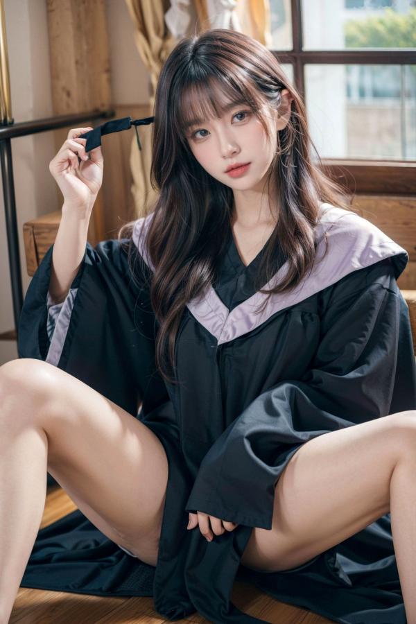    《AI美女-拟实-博士服女生》毕业制服性感私房照大尺度诱惑写真第65张图片