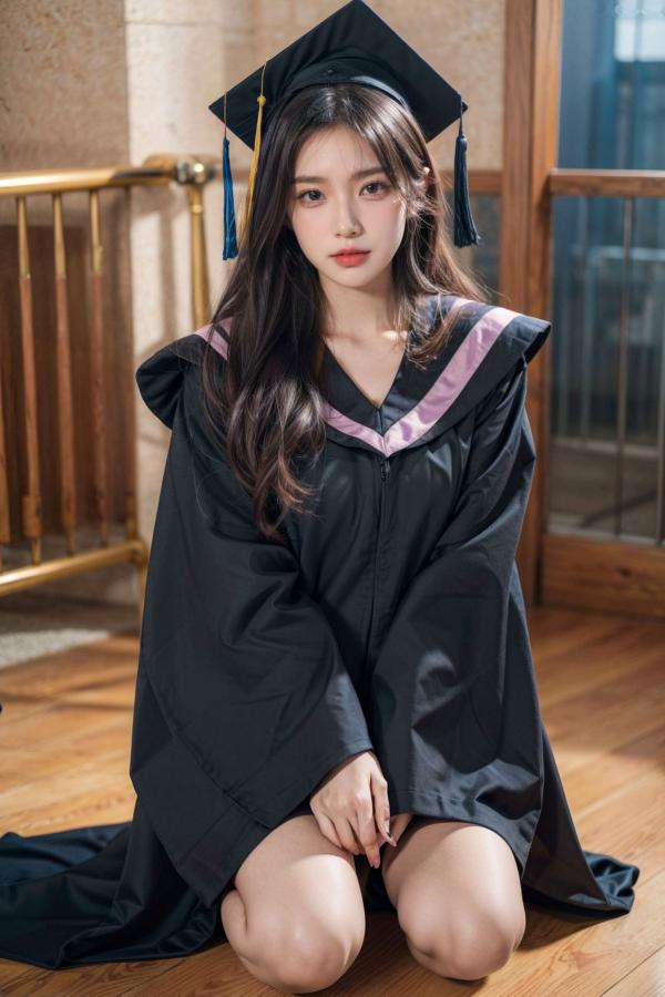    《AI美女-拟实-博士服女生》毕业制服性感私房照大尺度诱惑写真第67张图片