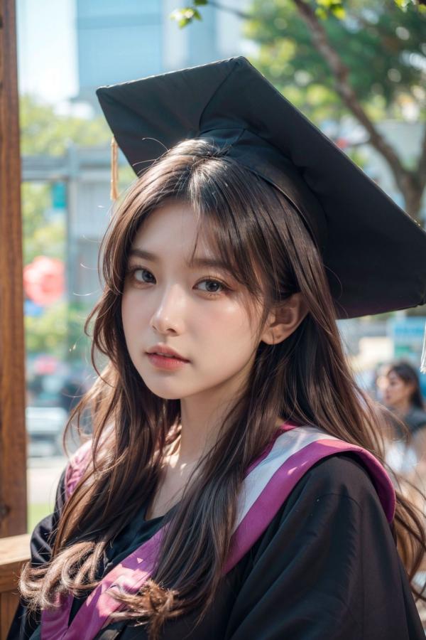    《AI美女-拟实-博士服女生》毕业制服性感私房照大尺度诱惑写真第69张图片